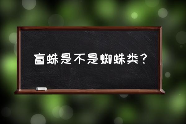 长脚盲蛛的危害 盲蛛是不是蜘蛛类？