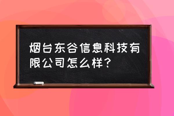 烟台小型工业电脑 烟台东谷信息科技有限公司怎么样？