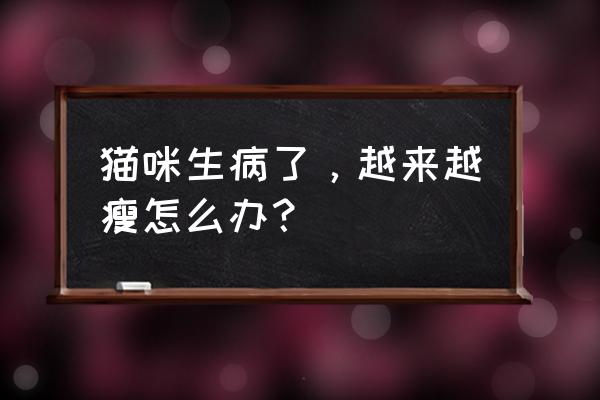 吃消炎药一个月瘦7斤正常吗 猫咪生病了，越来越瘦怎么办？