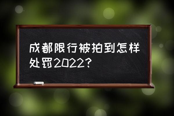 成都违反限号处罚标准 成都限行被拍到怎样处罚2022？