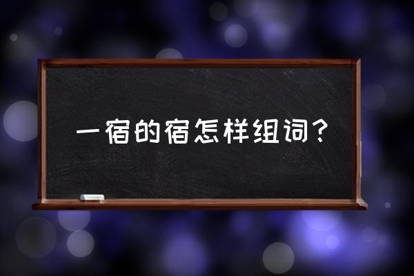 宿组词100个 一宿的宿怎样组词？