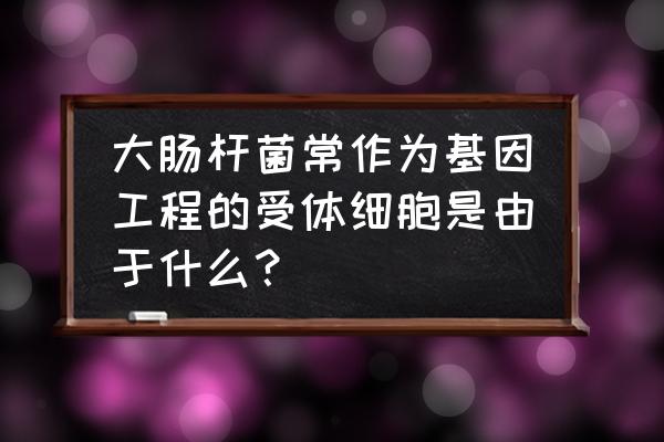 大肠杆菌是真核还是原核 大肠杆菌常作为基因工程的受体细胞是由于什么？