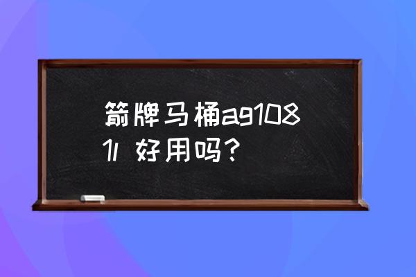 箭牌坐便器 箭牌马桶ag1081l 好用吗？