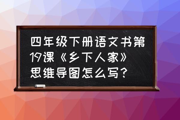 竹笋简笔画大全 四年级下册语文书第19课《乡下人家》思维导图怎么写？