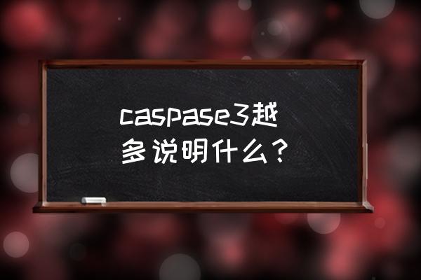 表达蛋白 caspase3越多说明什么？