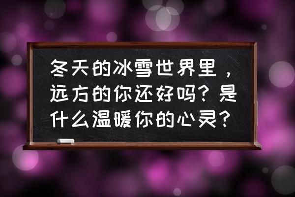 温暖你的冬 冬天的冰雪世界里，远方的你还好吗？是什么温暖你的心灵？