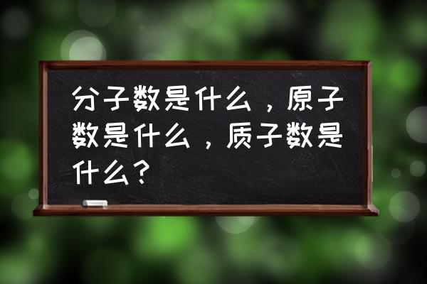 原子分子 分子数是什么，原子数是什么，质子数是什么？