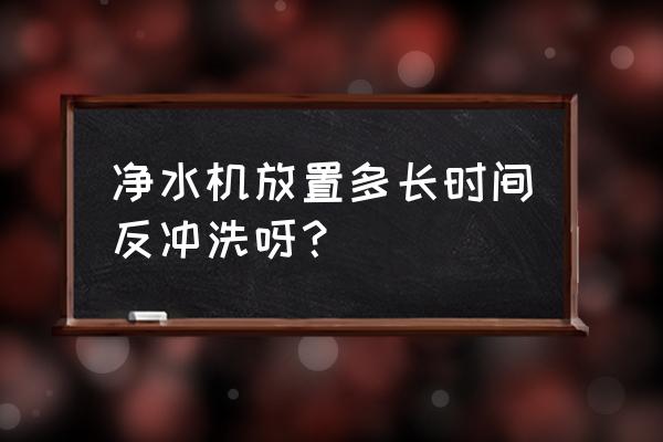 全自动反冲洗滤水器 净水机放置多长时间反冲洗呀？