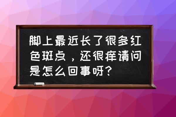 腿上起好多小红点特别痒 脚上最近长了很多红色斑点，还很痒请问是怎么回事呀？