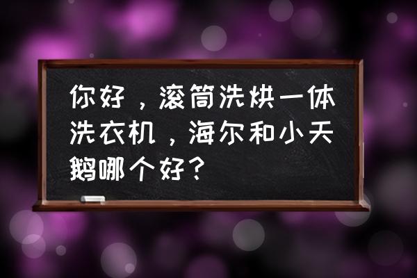 滚筒洗衣机推荐排名 你好，滚筒洗烘一体洗衣机，海尔和小天鹅哪个好？