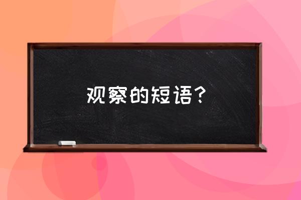 洞见症结什么意思啊 观察的短语？