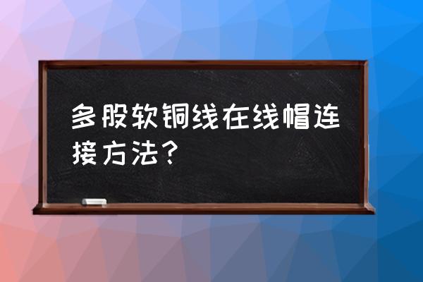 软连接使用教程 多股软铜线在线帽连接方法？