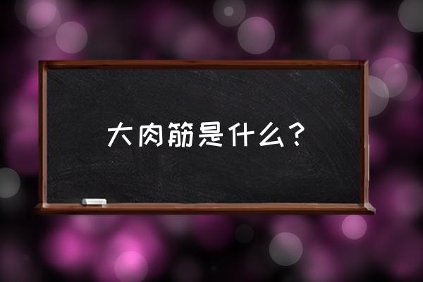 肌腱和筋是一个意思吗 大肉筋是什么？