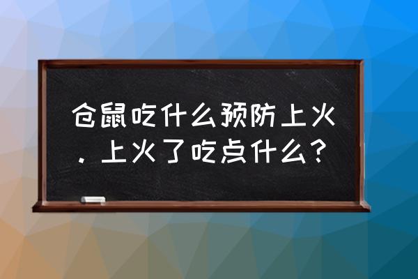 不上火的干果有哪些 仓鼠吃什么预防上火。上火了吃点什么？